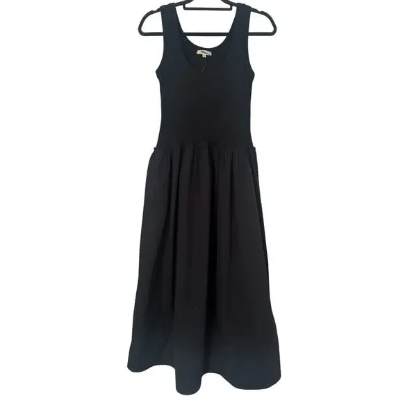 NWT Madewell Mixed Poplin Scoopneck Maxi Dress Size S - Picture 2 of 10